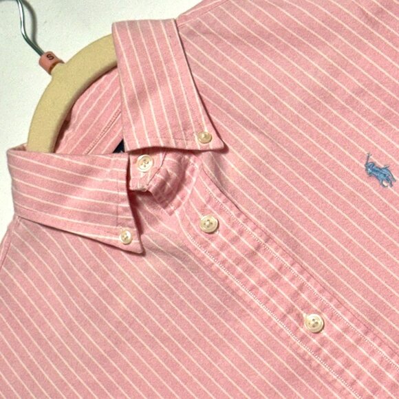 Ralph Lauren Tops - Ralph Lauren Women's Sport Size 8 Pink and White Striped Blouse Excellent